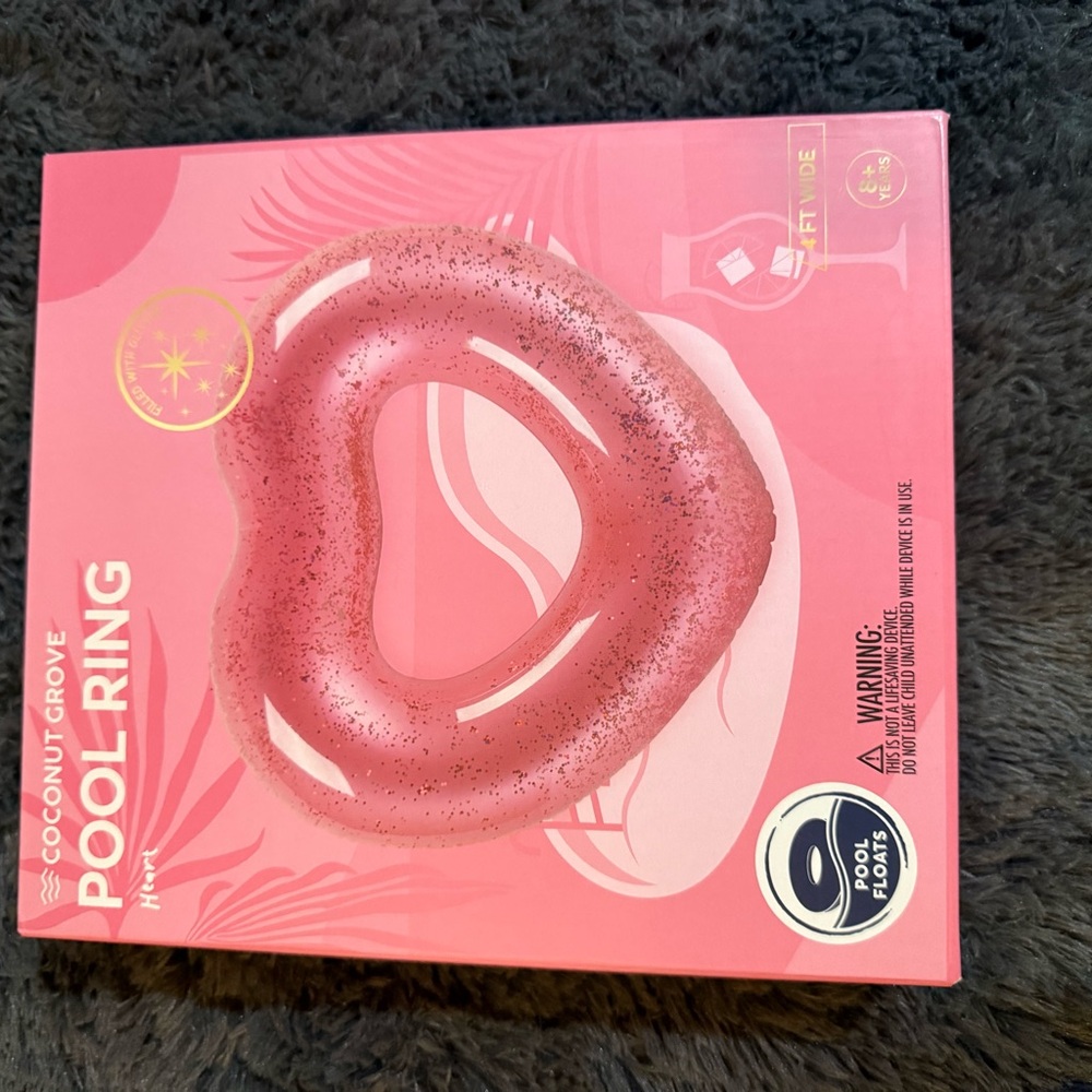 Coconut Grove Pink Glitter Pool Ring Float